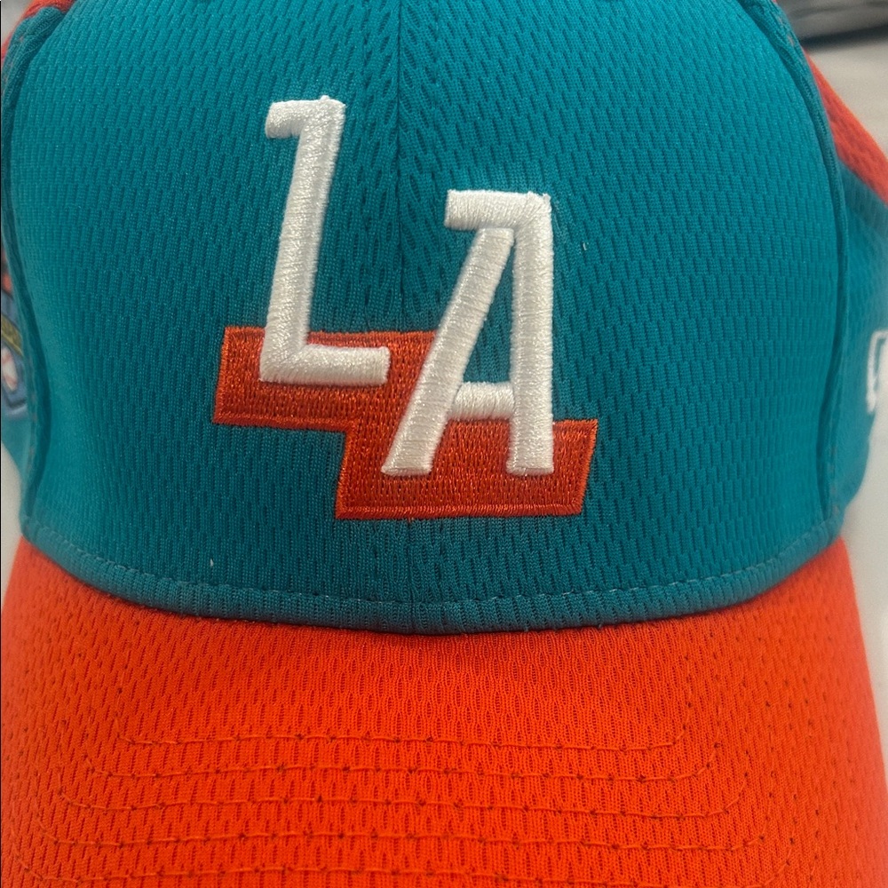 New Era Teal and Red LA Hat